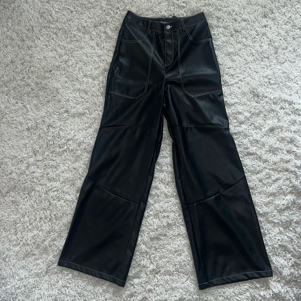 PrettyLittleThing size 4 Black Leather Pants